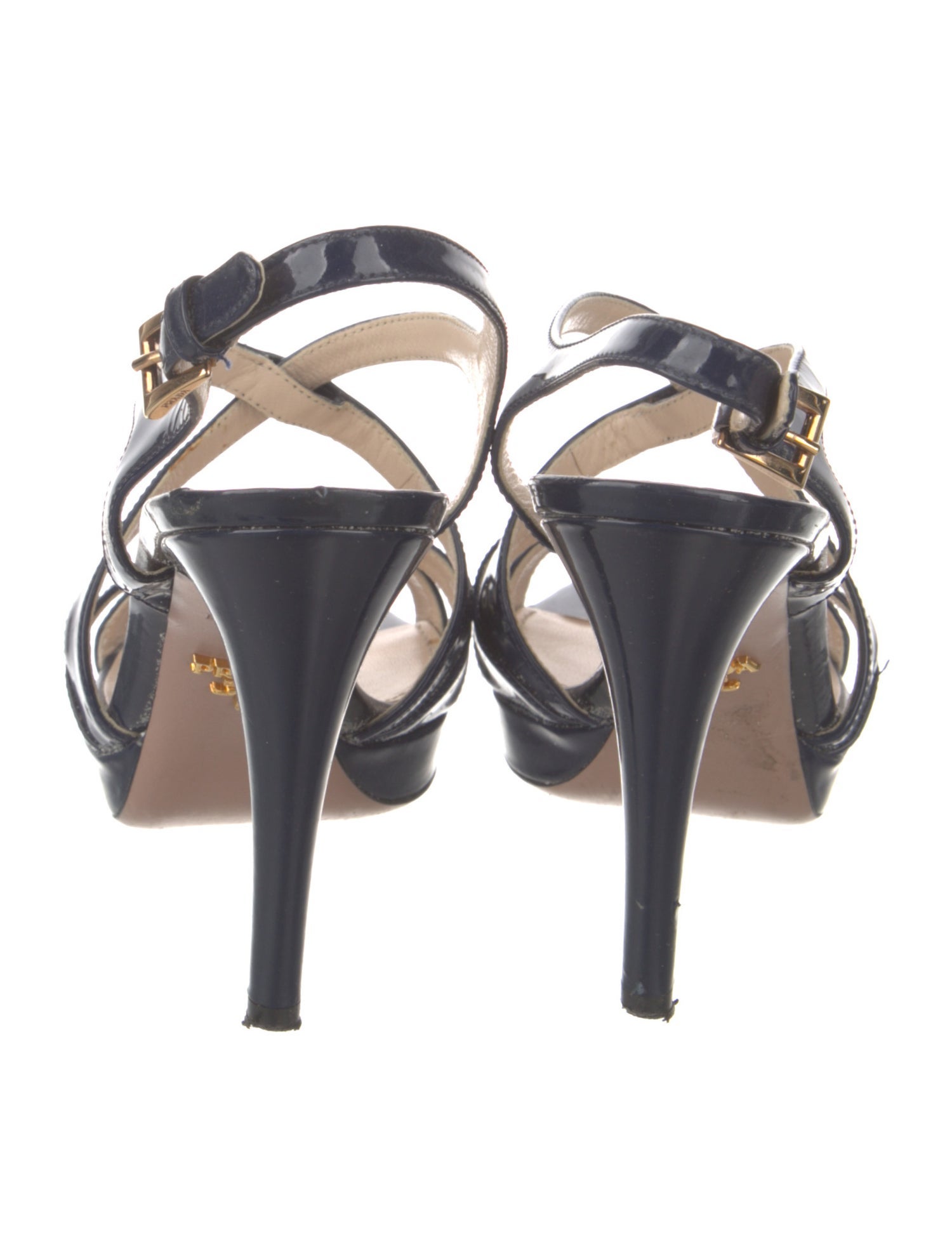 Prada Patent Leather Slingback Sandals